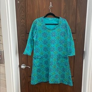 Fresh Produce Teal and Blue Fabric